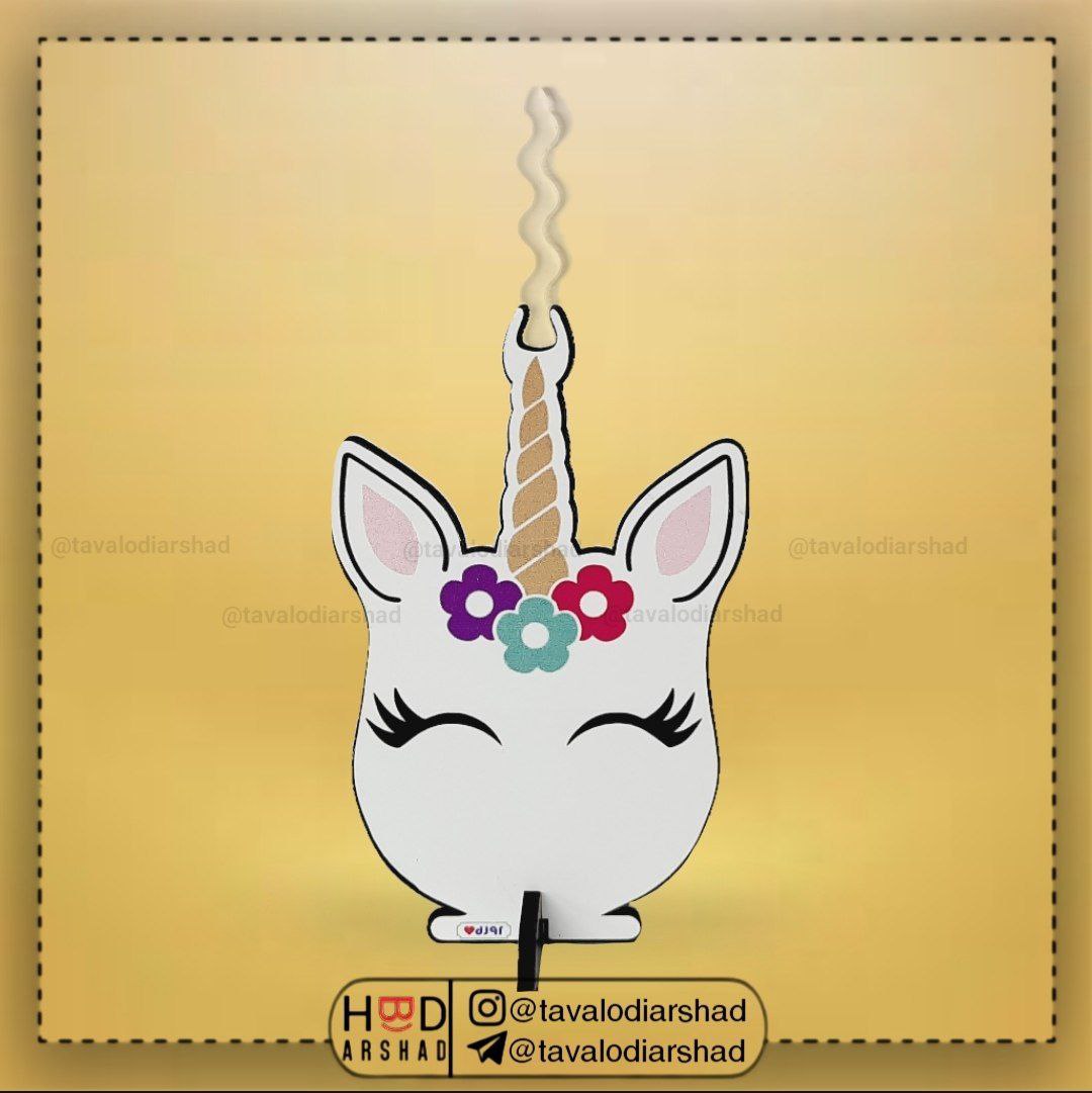 شمع استند عروسکی سر اسب تک شاخ 